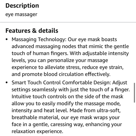 New Heated Bluetooth Eye Massager Mask with Music - Picture 8 of 15